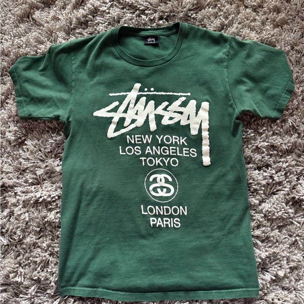 Stussy Forest Green City Graphic Tee